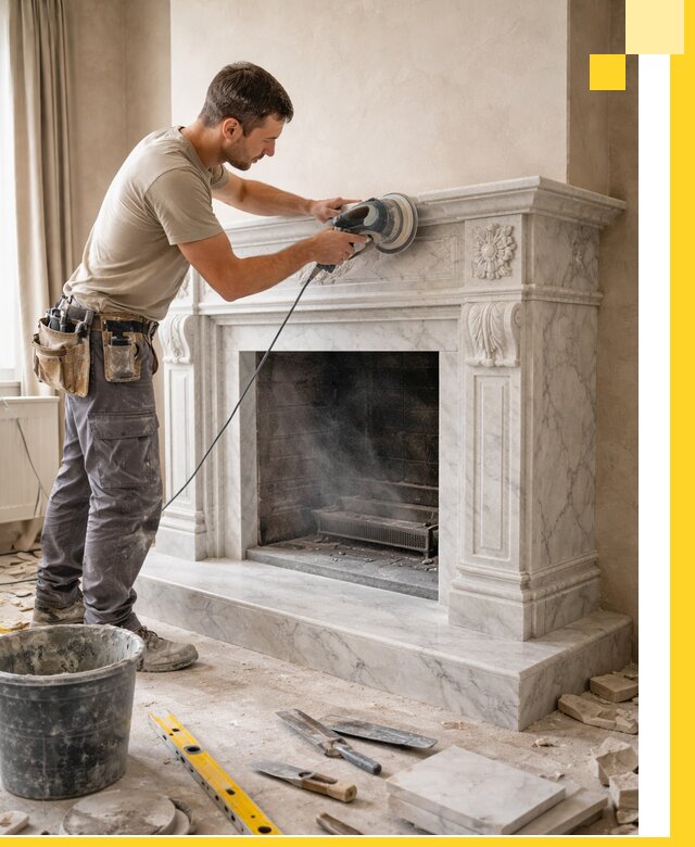 Изготовление и установка мраморных каминов в Шатуре под ключ