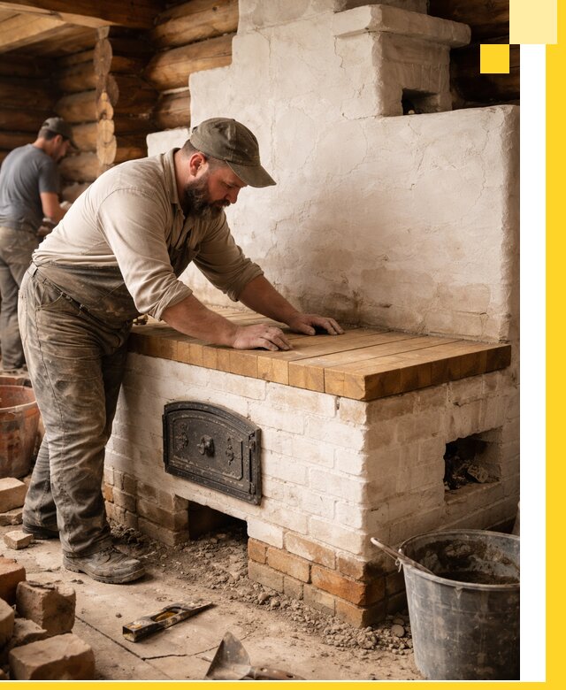 Проектирование и установка русской печи с лежанкой в Шатуре