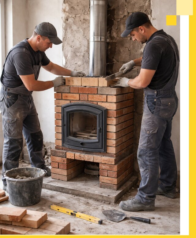 Монтаж печи камина под ключ в Шатуре с гарантией и пусконаладкой