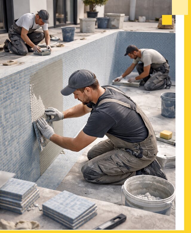 Облицовка бассейнов в Шатуре плитка мозаика гидроизоляция