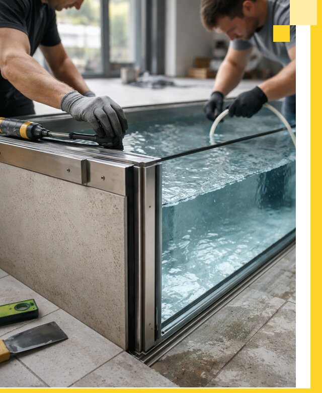 Проектирование и монтаж стеклянных бассейнов в Шатуре