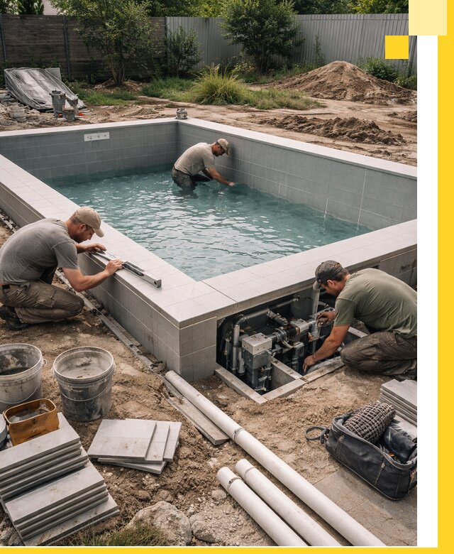 Строительство и монтаж бассейнов для дачи под ключ в Шатуре