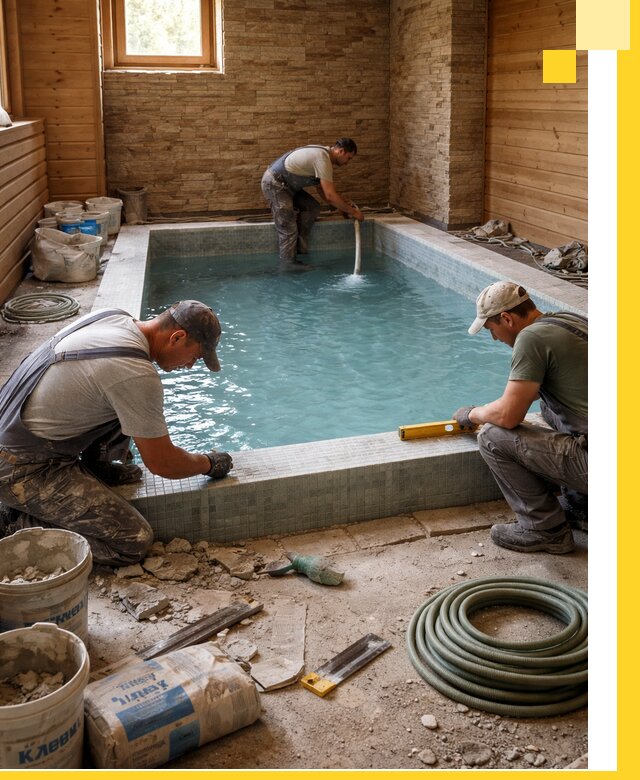 Проектирование и строительство бассейнов для бани в Шатуре