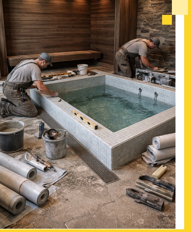 Установка и строительство бассейнов для сауны в Шатуре