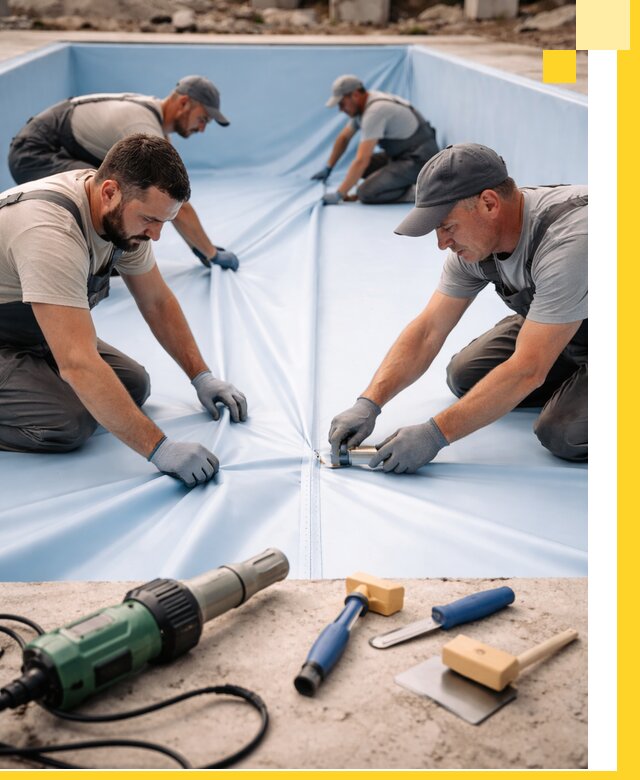 ПВХ пленка для бассейнов с монтажом и гарантией в Шатуре