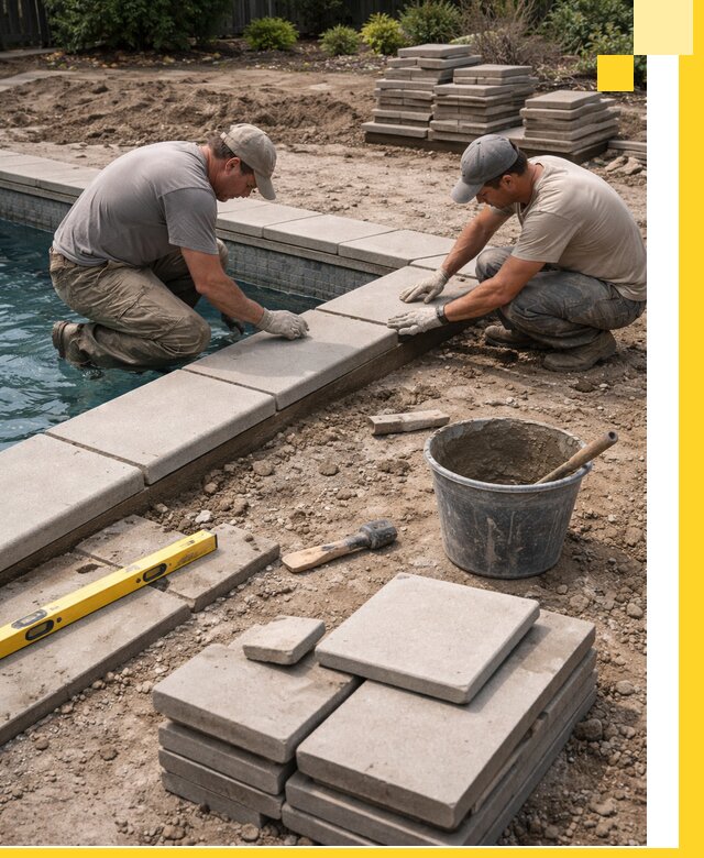 Установка и изготовление копингового камня для бассейнов в Шатуре