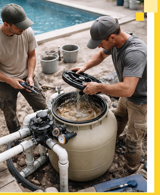 Установка и обслуживание песочных фильтров для бассейнов в Шатуре