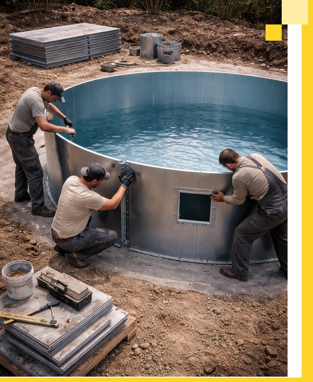 Круглые бассейны под ключ в Шатуре проектирование и монтаж