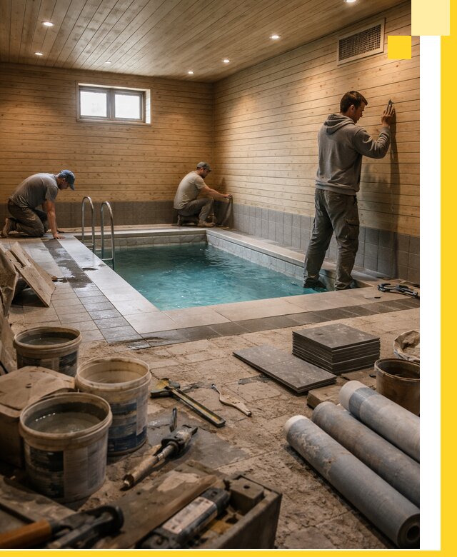 Строительство бани с бассейном и сауной под ключ в Шатуре