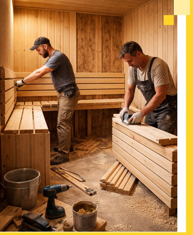 Профессиональный комплексный ремонт саун под ключ в Шатуре