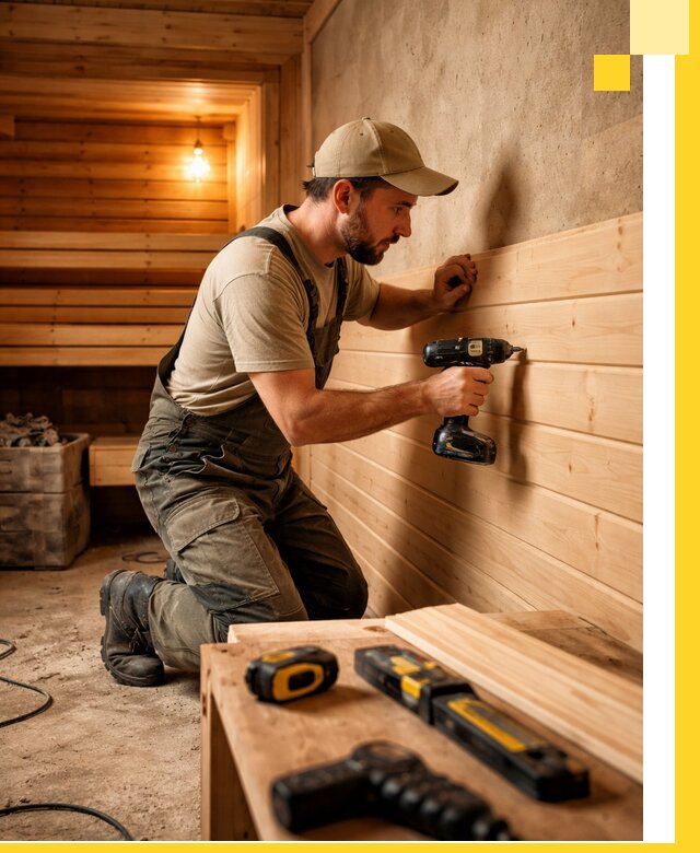 Профессиональная внутренняя отделка бани в Шатуре под ключ