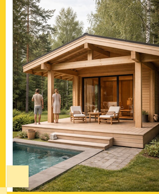 Бани с террасой под ключ в Шатуре от 614640 р. | ЭриданШтр