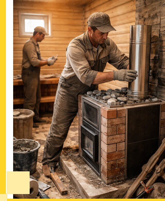 Монтаж печи в бане под ключ в Шатуре от 20488 р. | ЭриданШтр