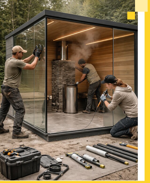 Проектирование и строительство стеклянных бань в Шатуре