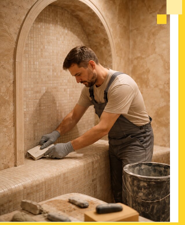 Профессиональная отделка хамамов с мозаикой под ключ в Шатуре