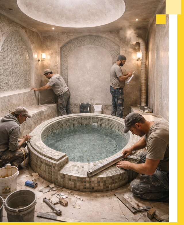 Профессиональное строительство хамама с бассейном в Шатуре под ключ