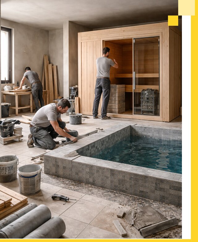 SPA зоны под ключ с бассейном сауной и печью в Шатуре